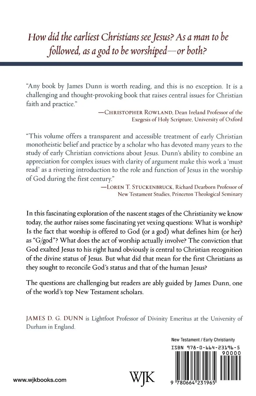 Rückseite: 9780664231965 | Did The First Christians Worship Jesus? | James D. G. Dunn | Buch