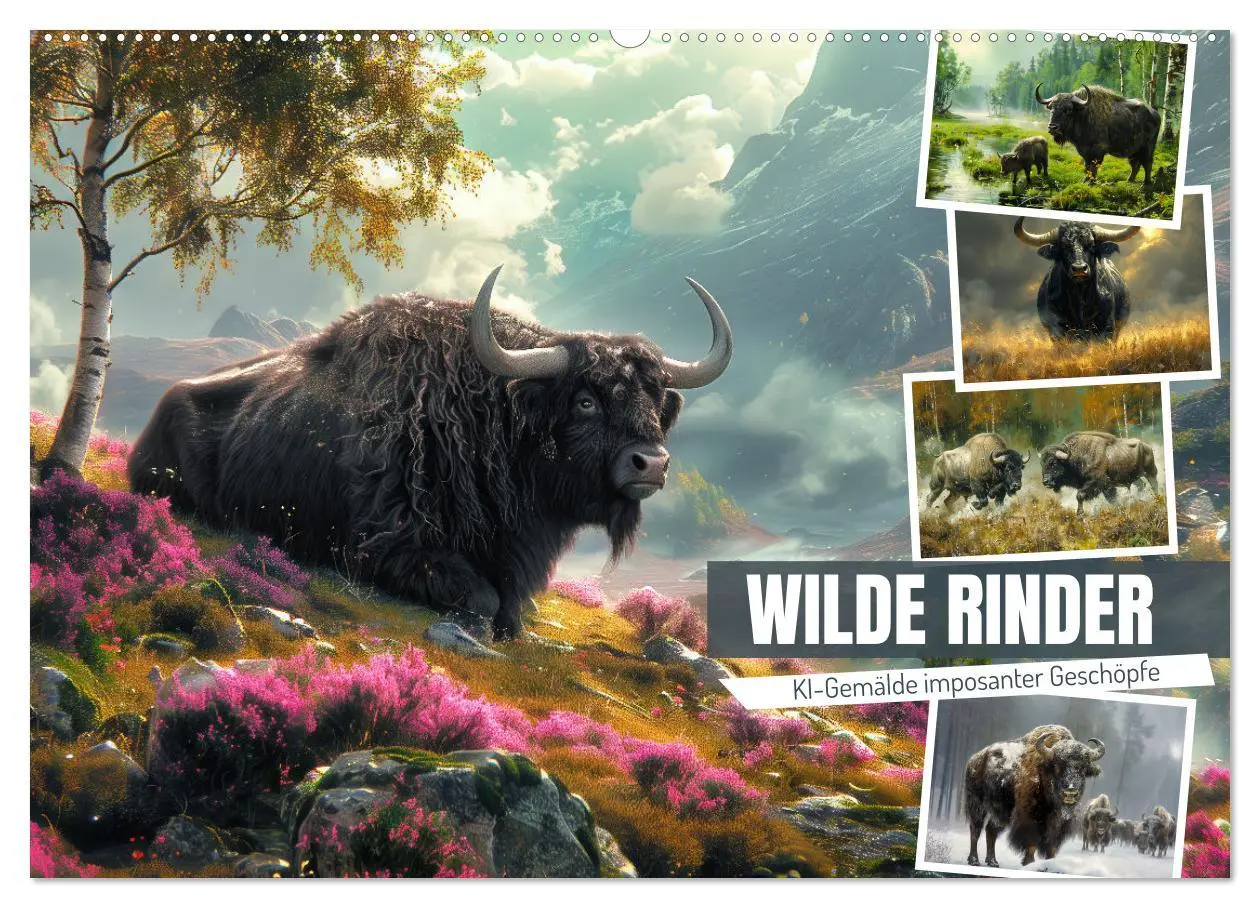 Cover: 9783457261965 | Wilde Rinder (Wandkalender 2026 DIN A2 quer), CALVENDO Monatskalender