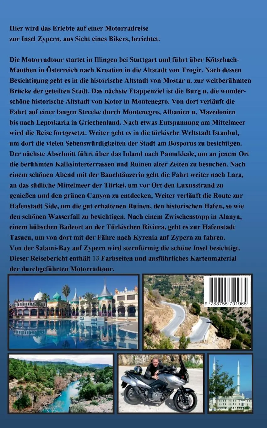 Rückseite: 9783755701965 | Motorradreise zur Insel Zypern | Wolfgang Pade | Taschenbuch | 104 S.