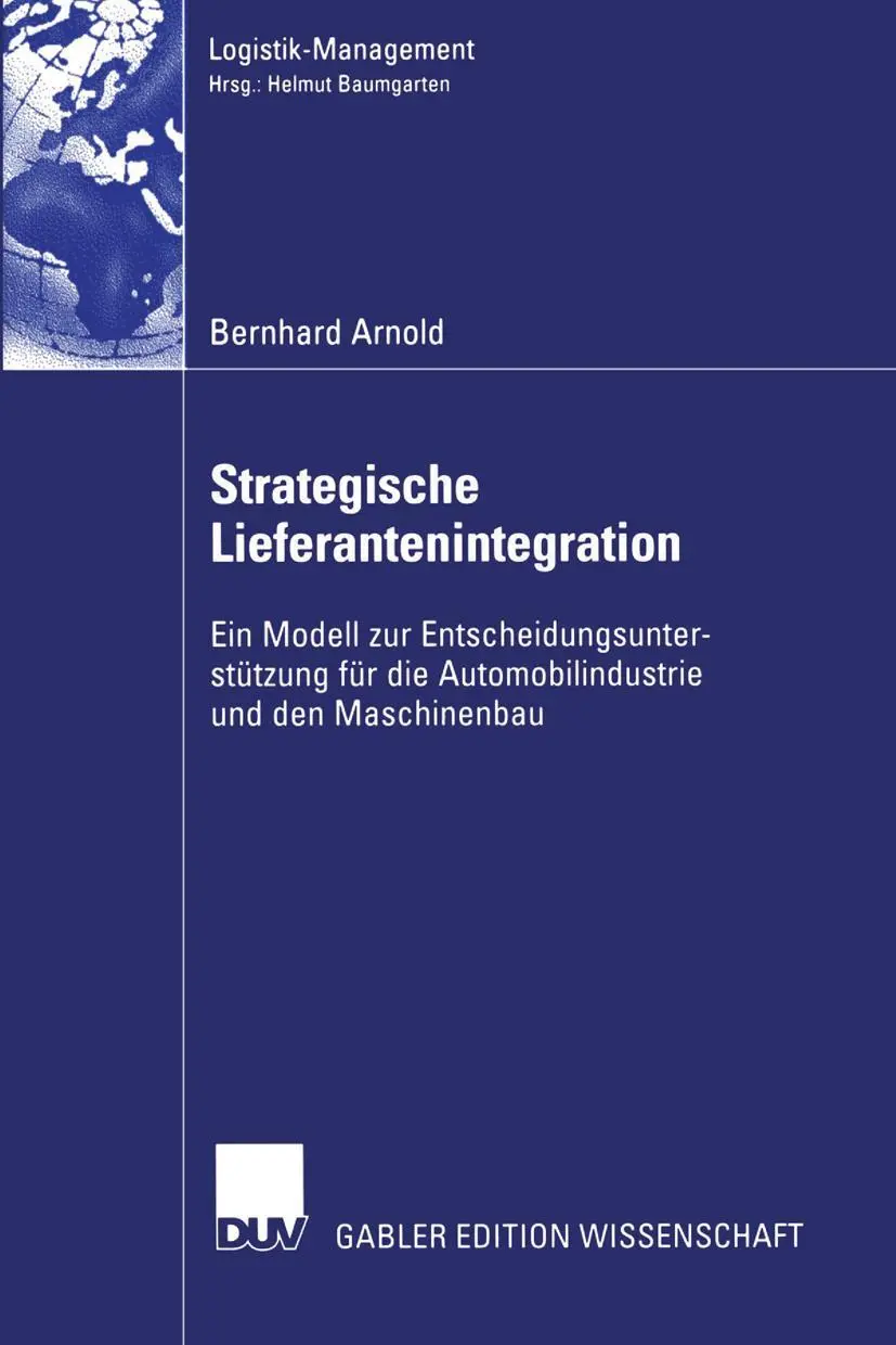 Cover: 9783824481965 | Strategische Lieferantenintegration | Bernhard Arnold | Taschenbuch