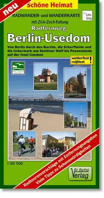 Cover: 9783895911965 | Radwander- und Wanderkarte Radweg Berlin-Usedom 1:50000 | (Land-)Karte