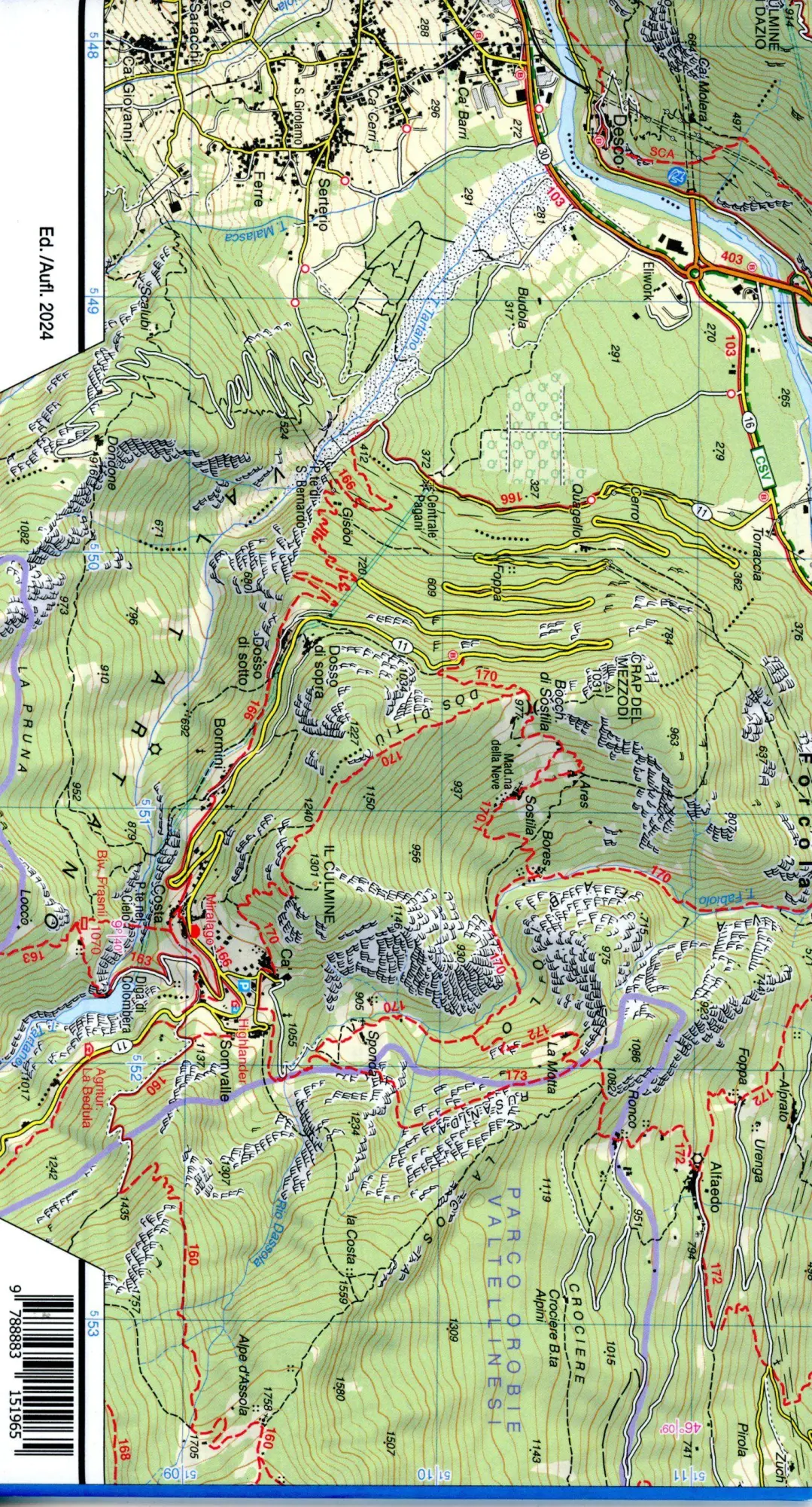 Bild: 9788883151965 | Val Masino-Val di Mell Val Codera | Tabacco Wanderkarte 1:25000 | 2024