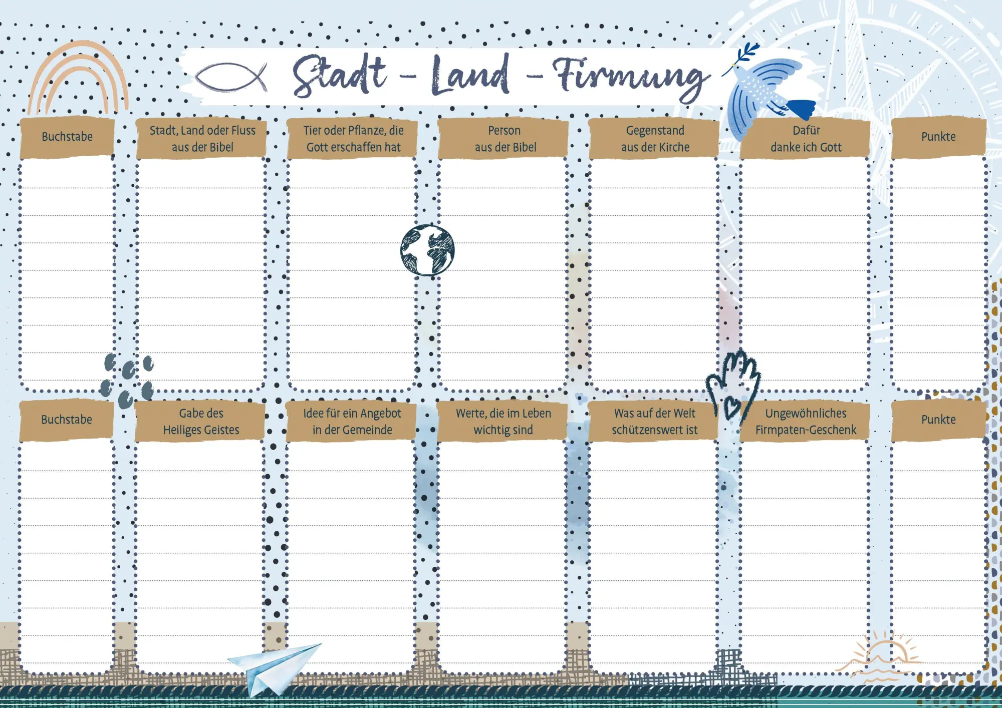 Bild: 4036526782065 | Stadt - Land - Firmung | Spielblock | Spiel | 50 S. | 5-90577500