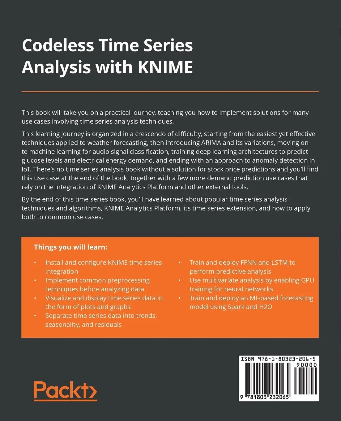 Rückseite: 9781803232065 | Codeless Time Series Analysis with KNIME | Corey Weisinger (u. a.)