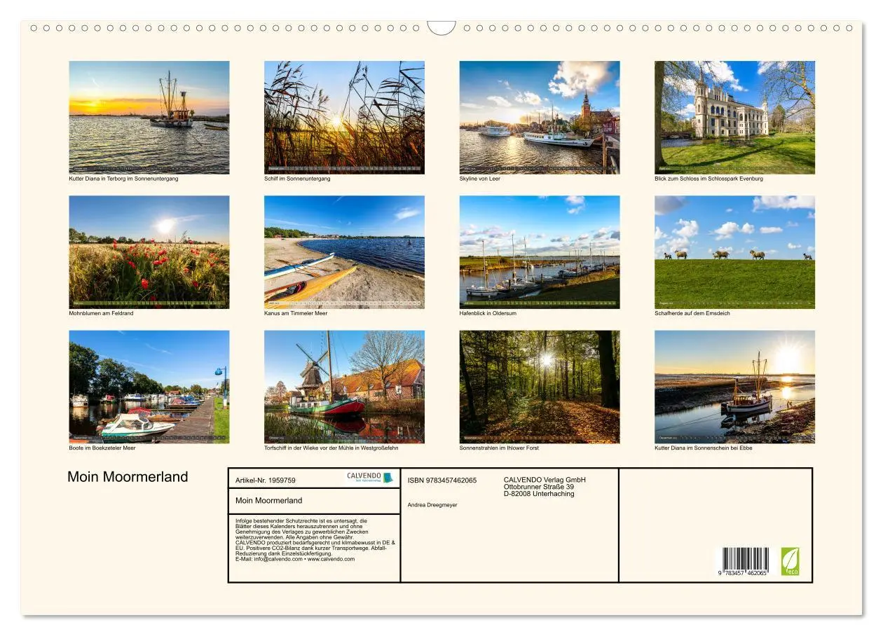 Bild: 9783457462065 | Moin Moormerland (Wandkalender 2026 DIN A2 quer), CALVENDO...