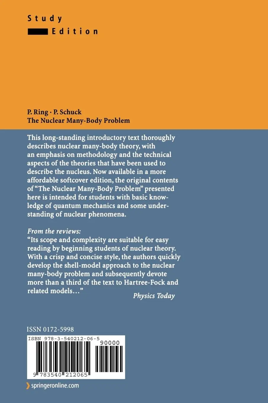 Rückseite: 9783540212065 | The Nuclear Many-Body Problem | Peter Schuck (u. a.) | Taschenbuch