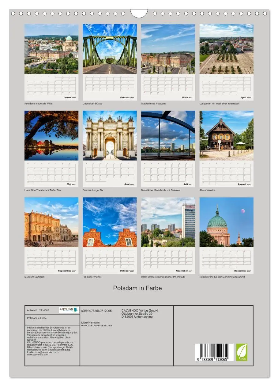 Bild: 9783569712065 | Potsdam in Farbe (Wandkalender 2027 DIN A3 hoch), CALVENDO...
