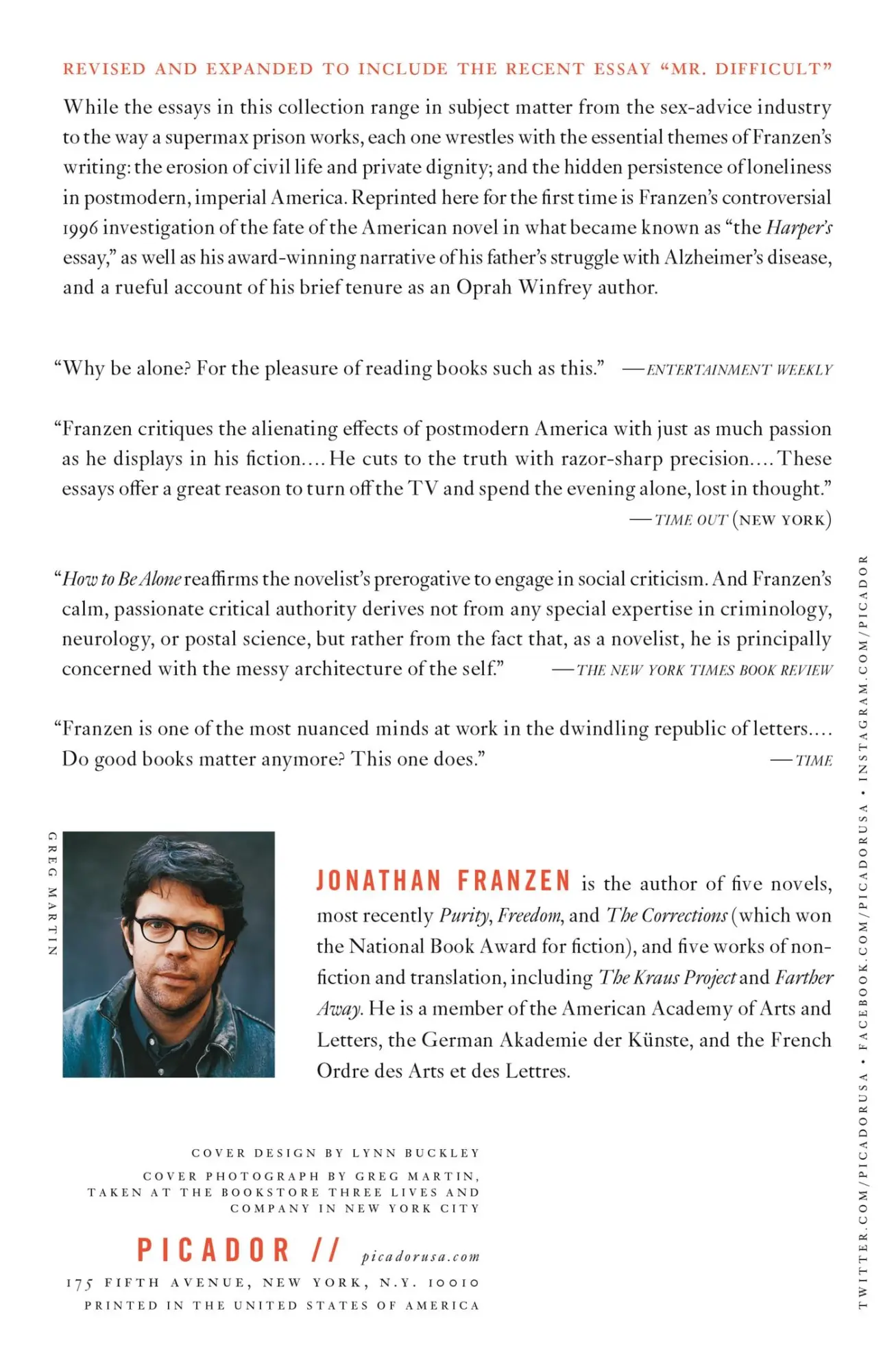 Rückseite: 9780312422165 | How to Be Alone | Jonathan Franzen | Taschenbuch | 306 S. | Englisch