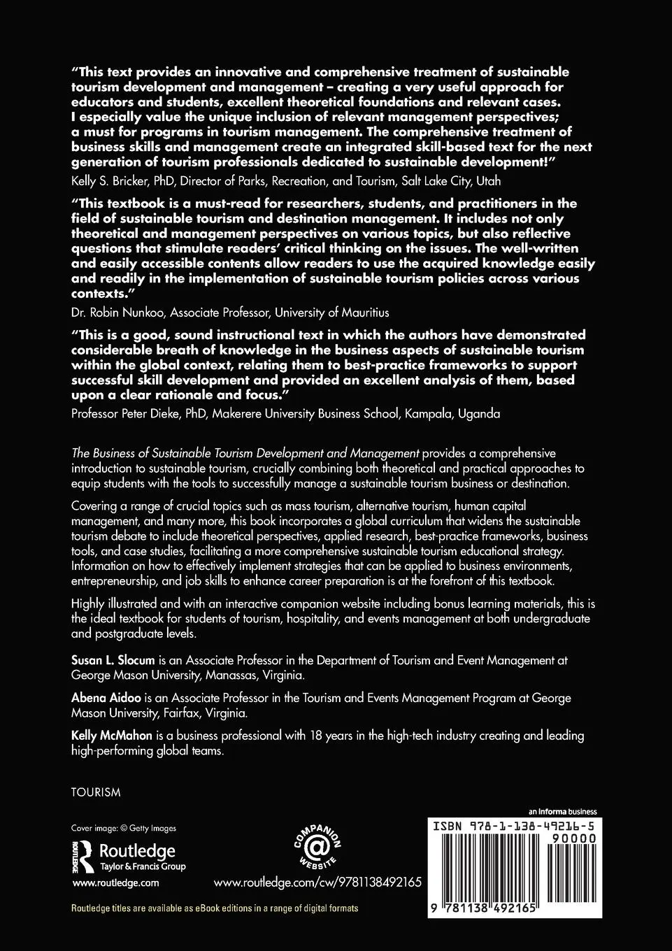 Rückseite: 9781138492165 | The Business of Sustainable Tourism Development and Management | Buch
