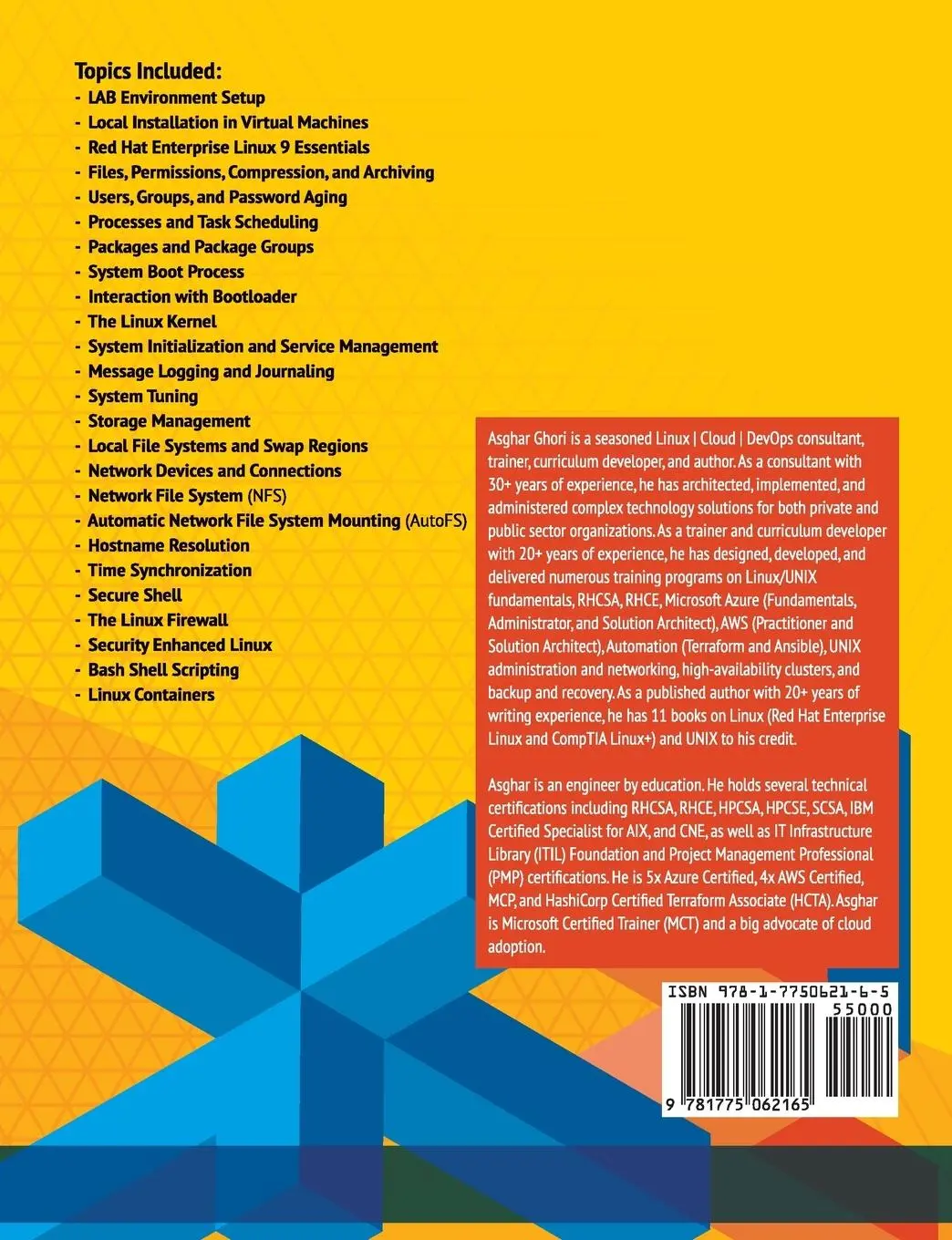 Rückseite: 9781775062165 | RHCSA Red Hat Enterprise Linux 9 | Asghar Ghori | Taschenbuch | 2023