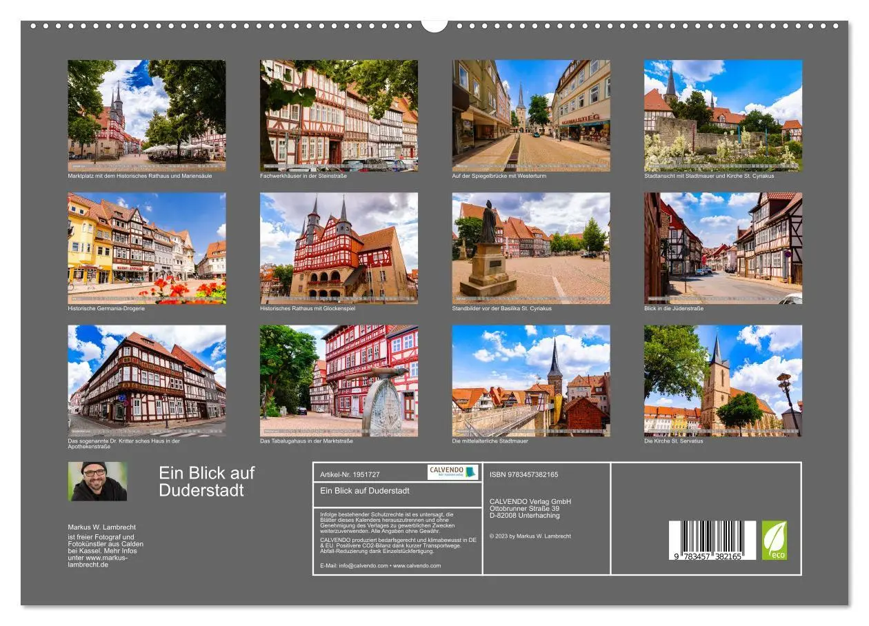 Bild: 9783457382165 | Ein Blick auf Duderstadt (hochwertiger Premium Wandkalender 2026...