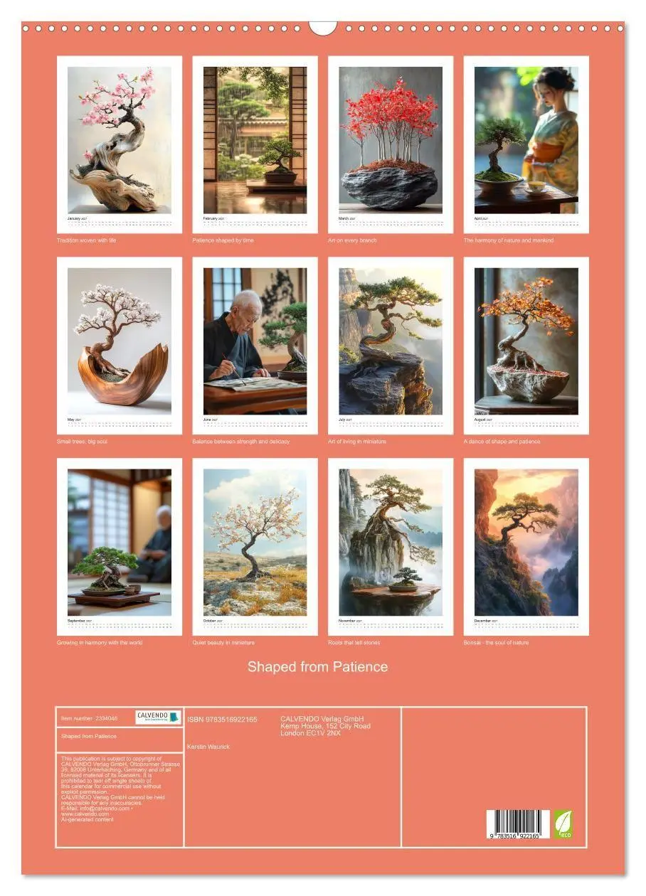 Bild: 9783516922165 | Shaped from Patience (Wall Calendar 2027 DIN A2 portrait), CALVENDO...