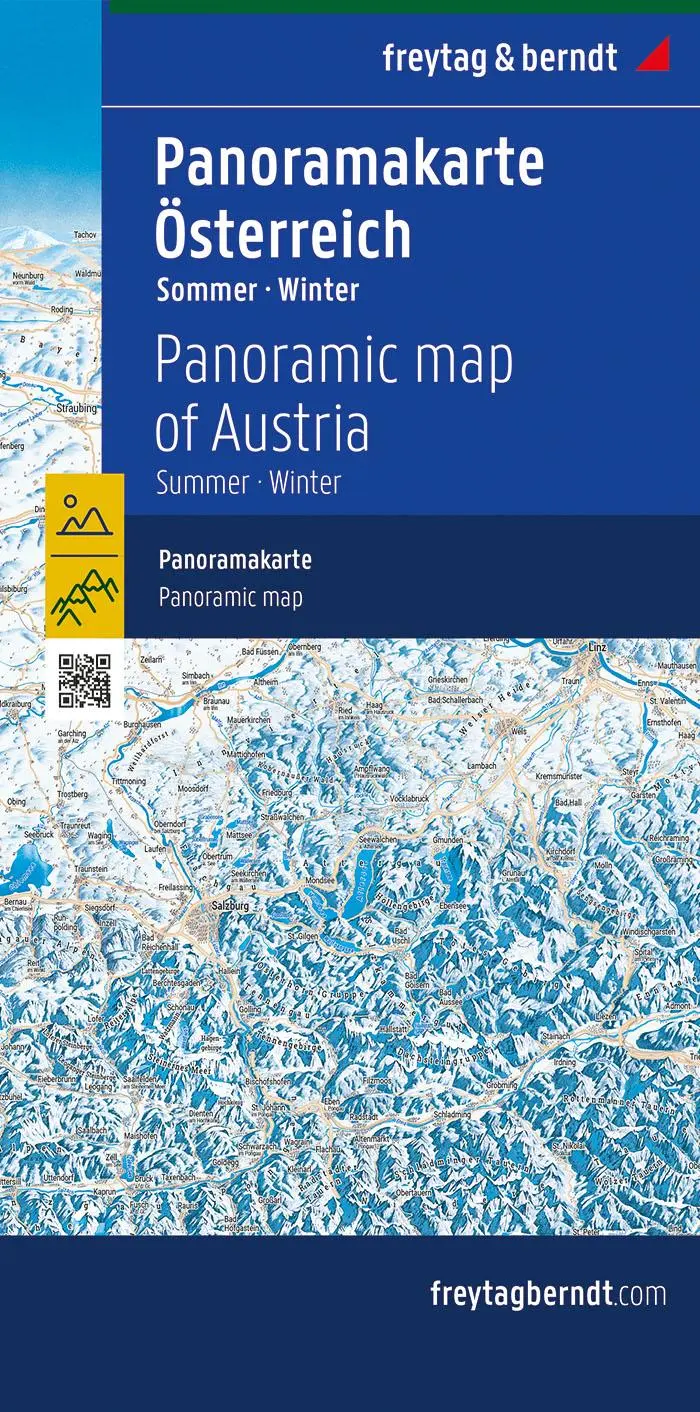 Rückseite: 9783707922165 | Österreich Panoramakarte, Sommer / Winter, freytag &amp; berndt | Berndt