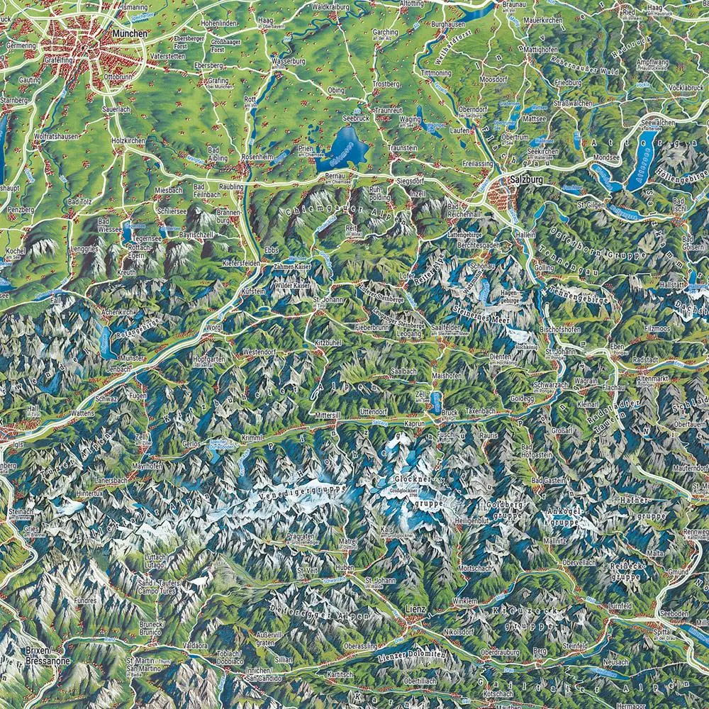Bild: 9783707922165 | Österreich Panoramakarte, Sommer / Winter, freytag &amp; berndt | Berndt