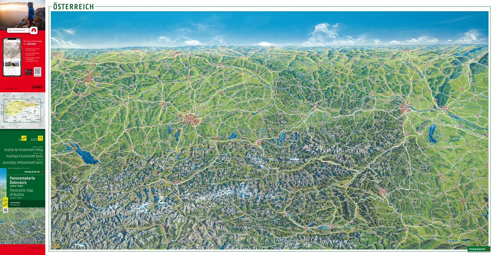 Bild: 9783707922165 | Österreich Panoramakarte, Sommer / Winter, freytag &amp; berndt | Berndt
