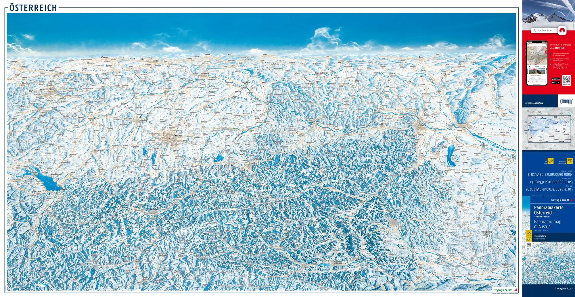 Bild: 9783707922165 | Österreich Panoramakarte, Sommer / Winter, freytag &amp; berndt | Berndt