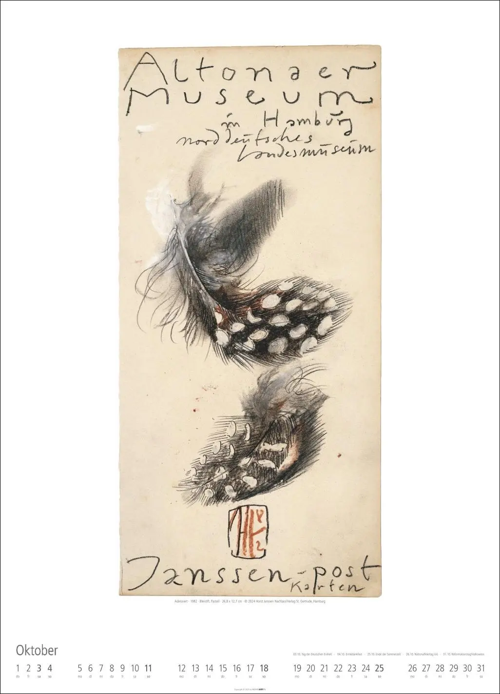 Bild: 9783839902165 | Horst Janssen Kalender 2026 | Horst Janssen | Kalender | Spiralbindung