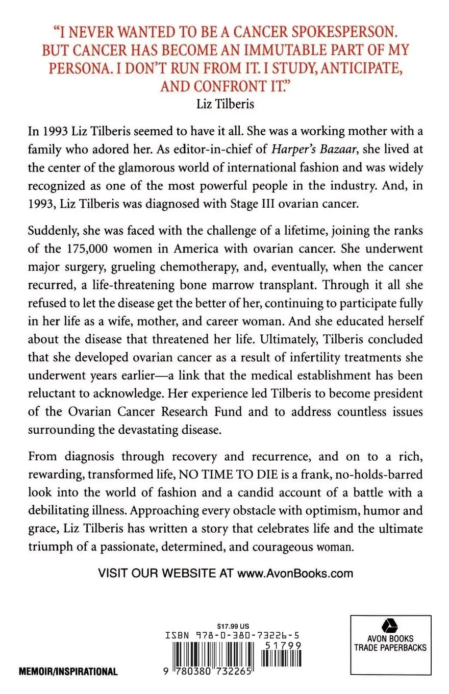 Rückseite: 9780380732265 | No Time to Die | Living with Ovarian Cancer | Liz Tilberis | Buch