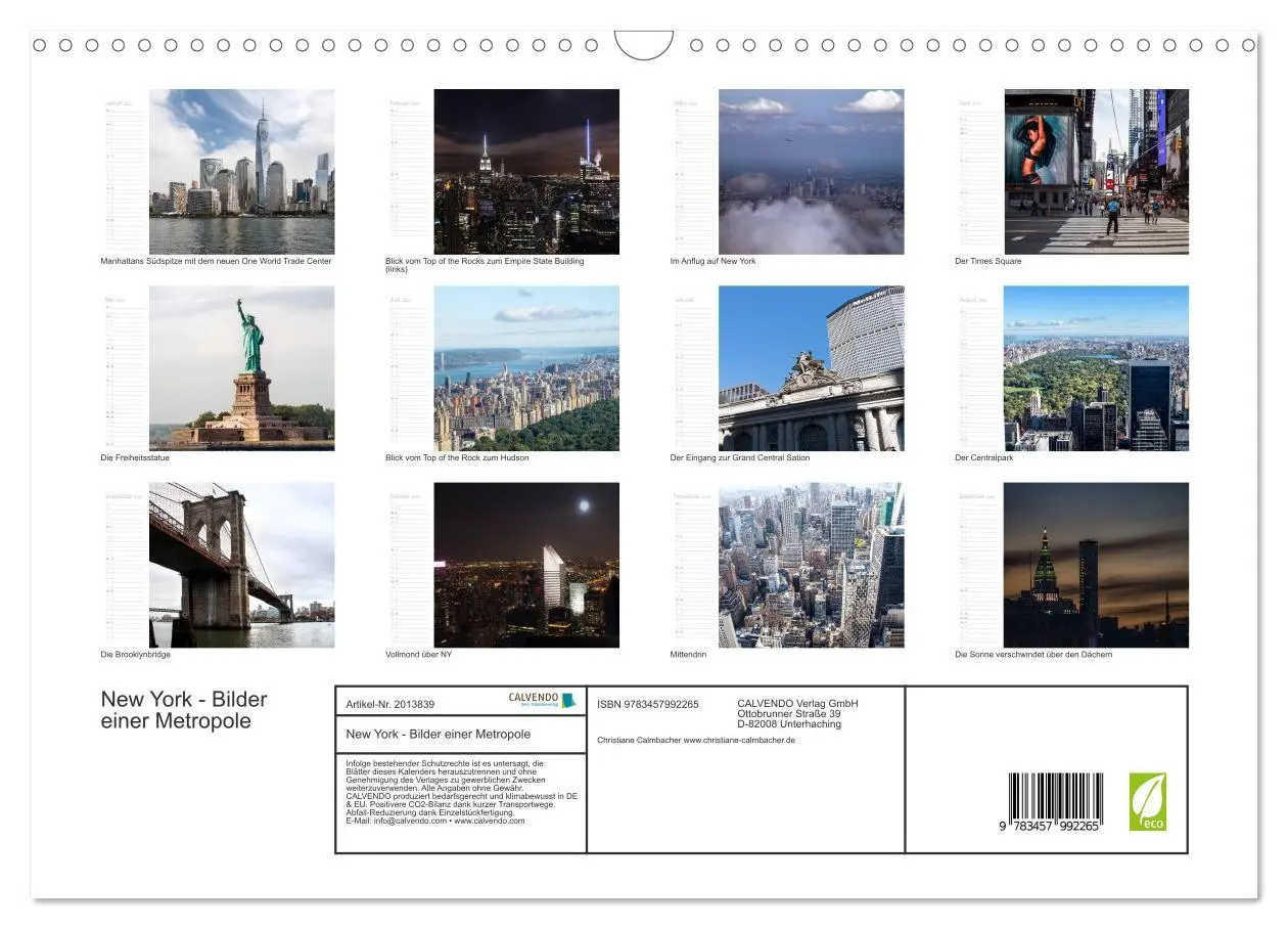 Bild: 9783457992265 | New York - Bilder einer Metropole (Wandkalender 2026 DIN A3 quer),...