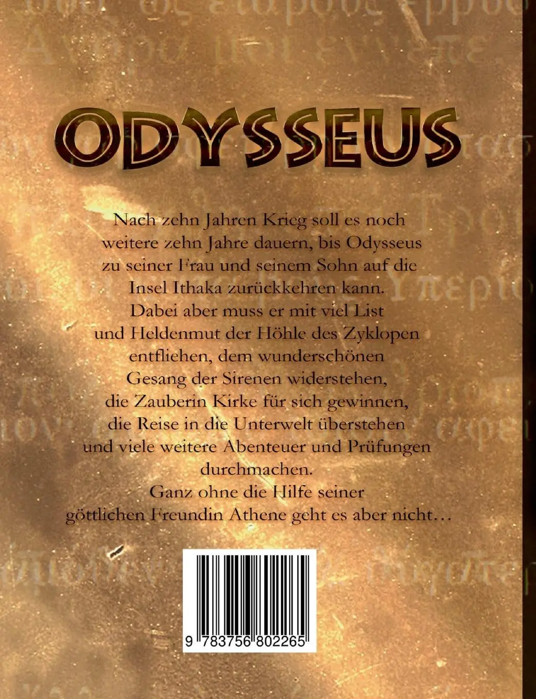 Rückseite: 9783756802265 | Die Abenteuer des Odysseus | Frei nach dem homerischen Epos &gt;Odyssee&lt;