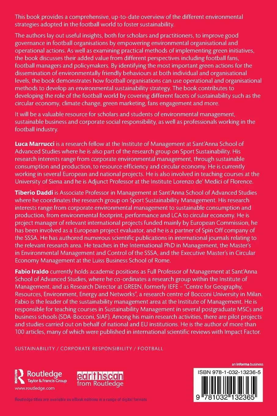 Rückseite: 9781032132365 | Sustainable Football | Environmental Management in Practice | Buch