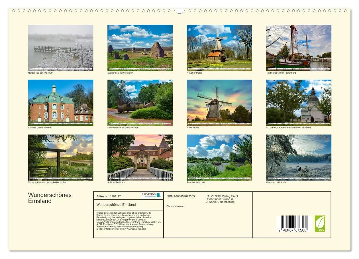 Bild: 9783457672365 | Wunderschönes Emsland (hochwertiger Premium Wandkalender 2026 DIN...