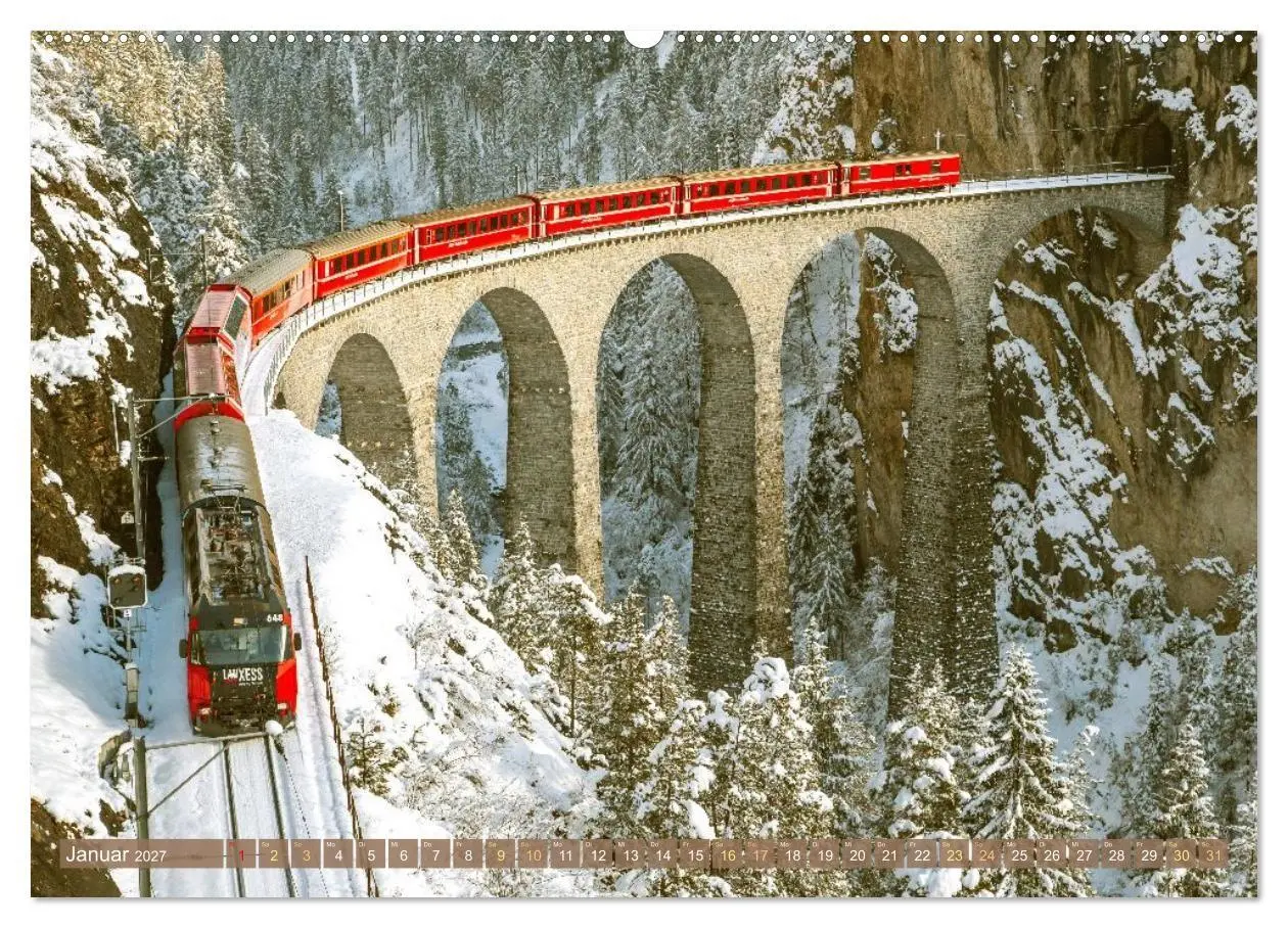 Bild: 9783516902365 | Im Zug durch Schweizer Berge (Wandkalender 2027 DIN A2 quer),...
