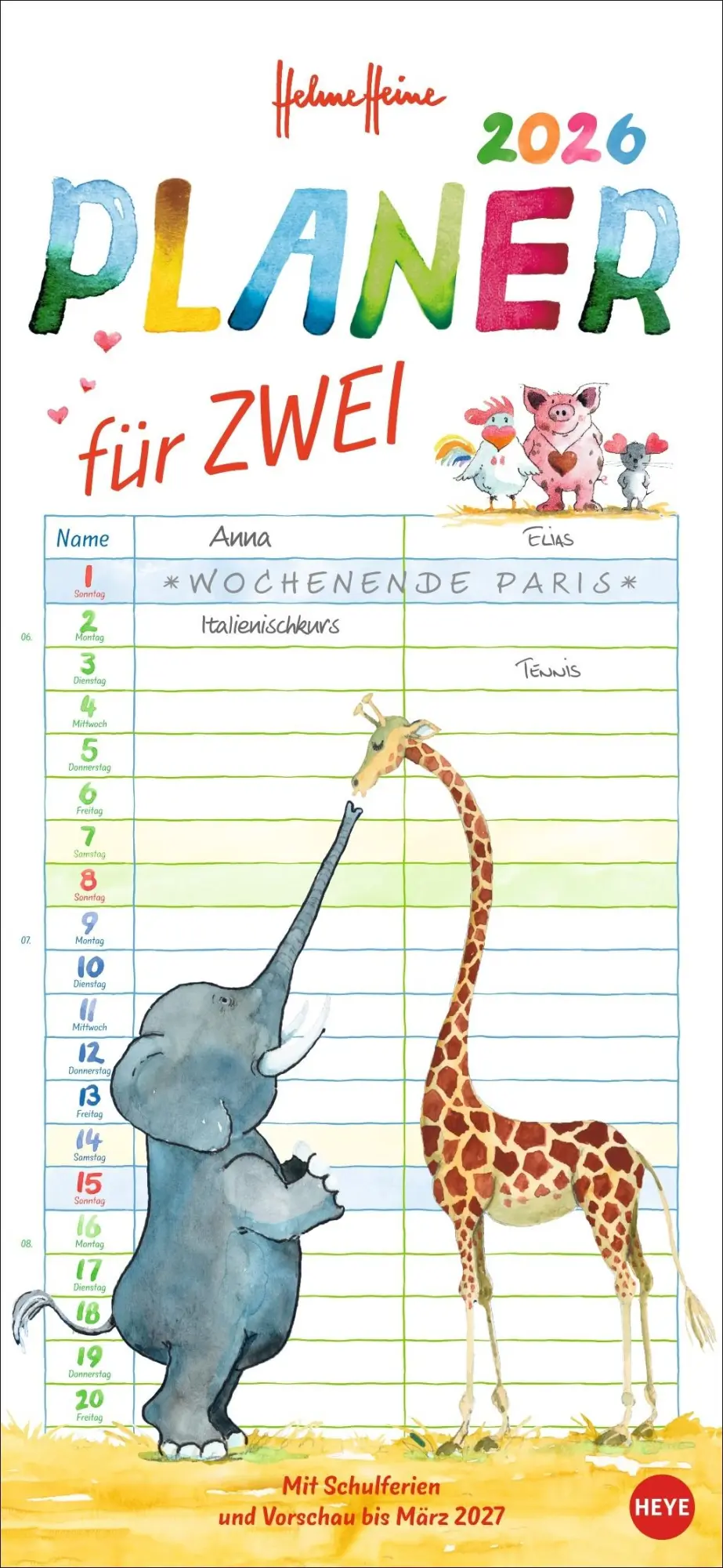 Cover: 9783756412365 | Helme Heine: Planer für zwei 2026 | Helme Heine | Kalender | 14 S.