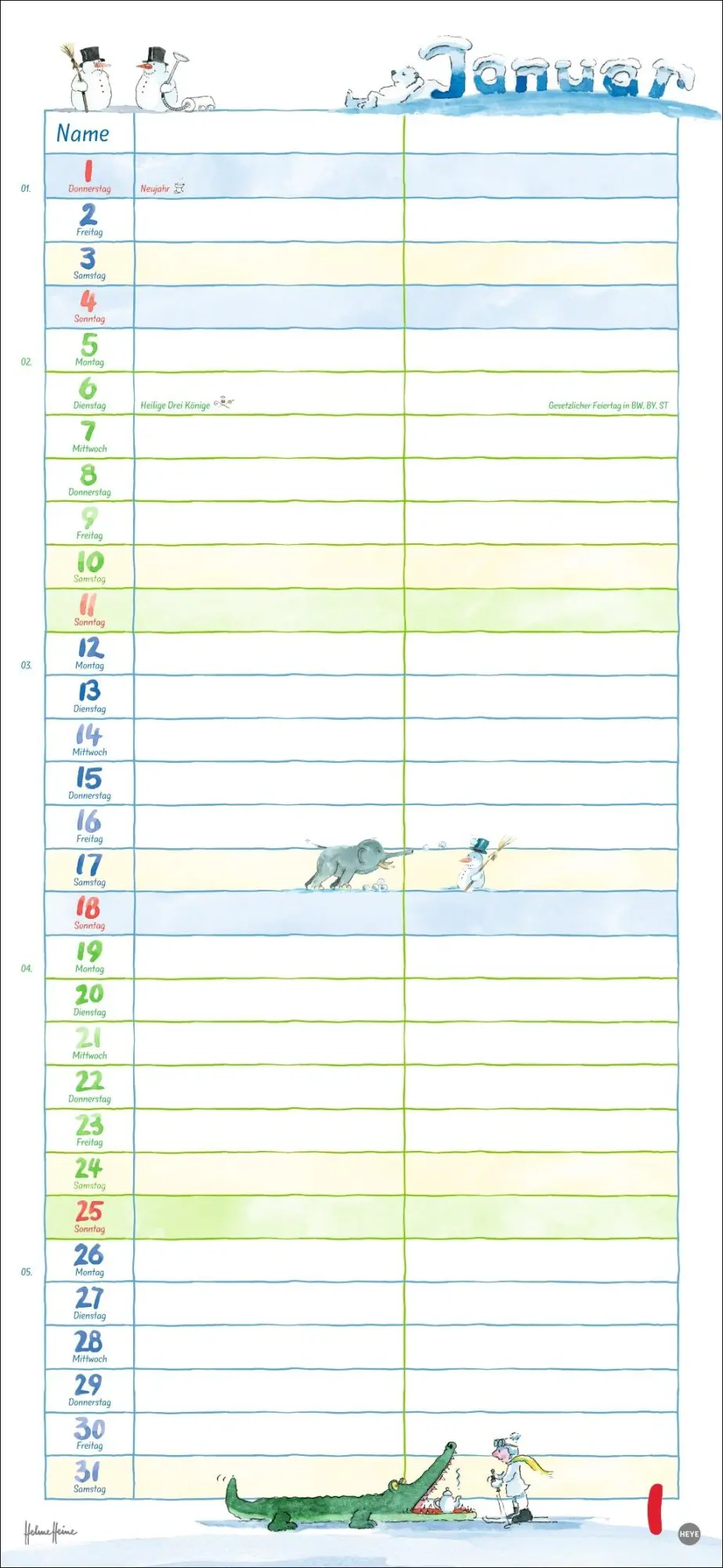 Bild: 9783756412365 | Helme Heine: Planer für zwei 2026 | Helme Heine | Kalender | 14 S.