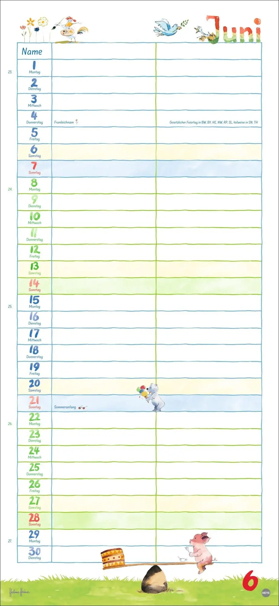 Bild: 9783756412365 | Helme Heine: Planer für zwei 2026 | Helme Heine | Kalender | 14 S.