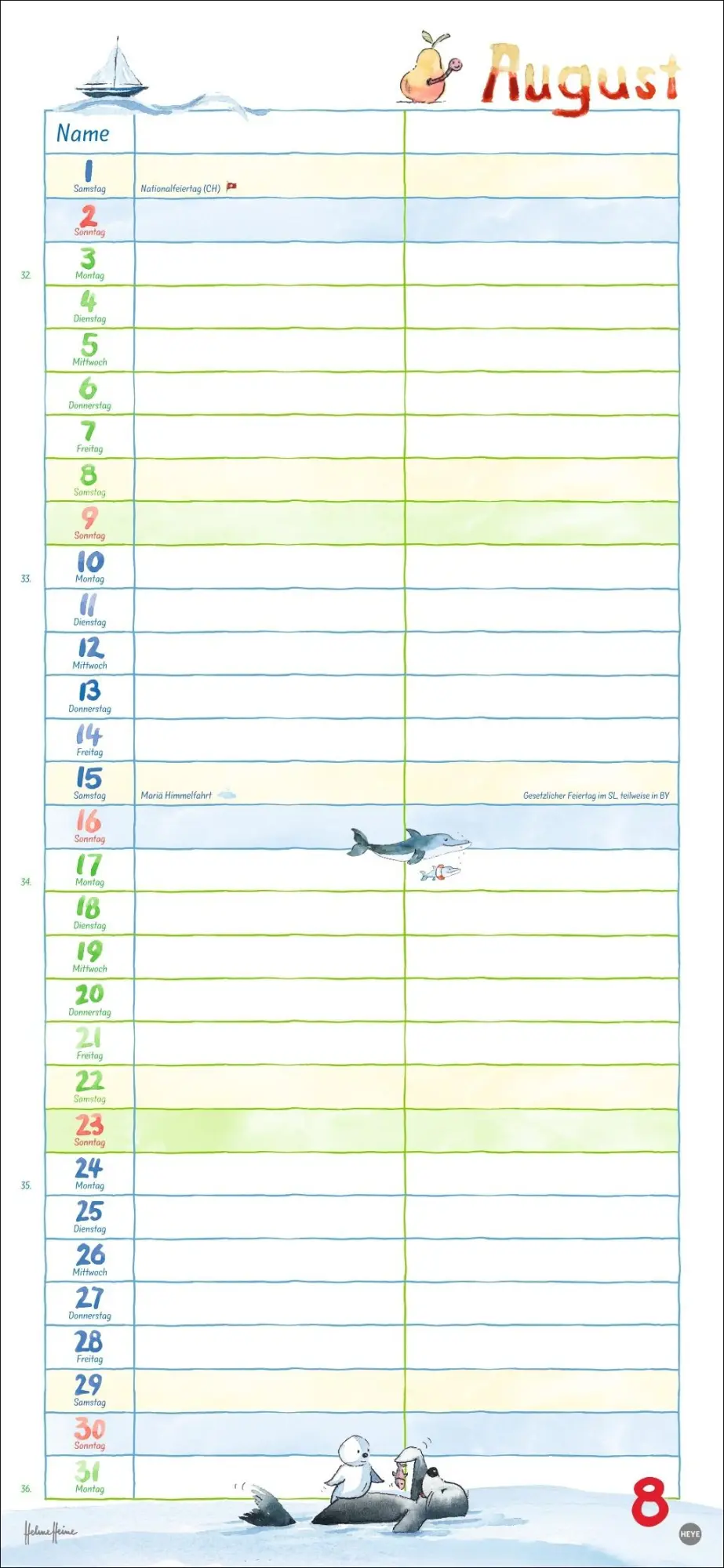 Bild: 9783756412365 | Helme Heine: Planer für zwei 2026 | Helme Heine | Kalender | 14 S.
