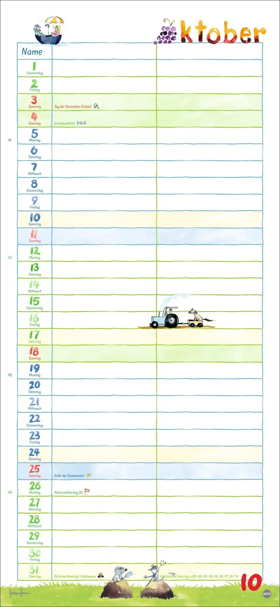 Bild: 9783756412365 | Helme Heine: Planer für zwei 2026 | Helme Heine | Kalender | 14 S.