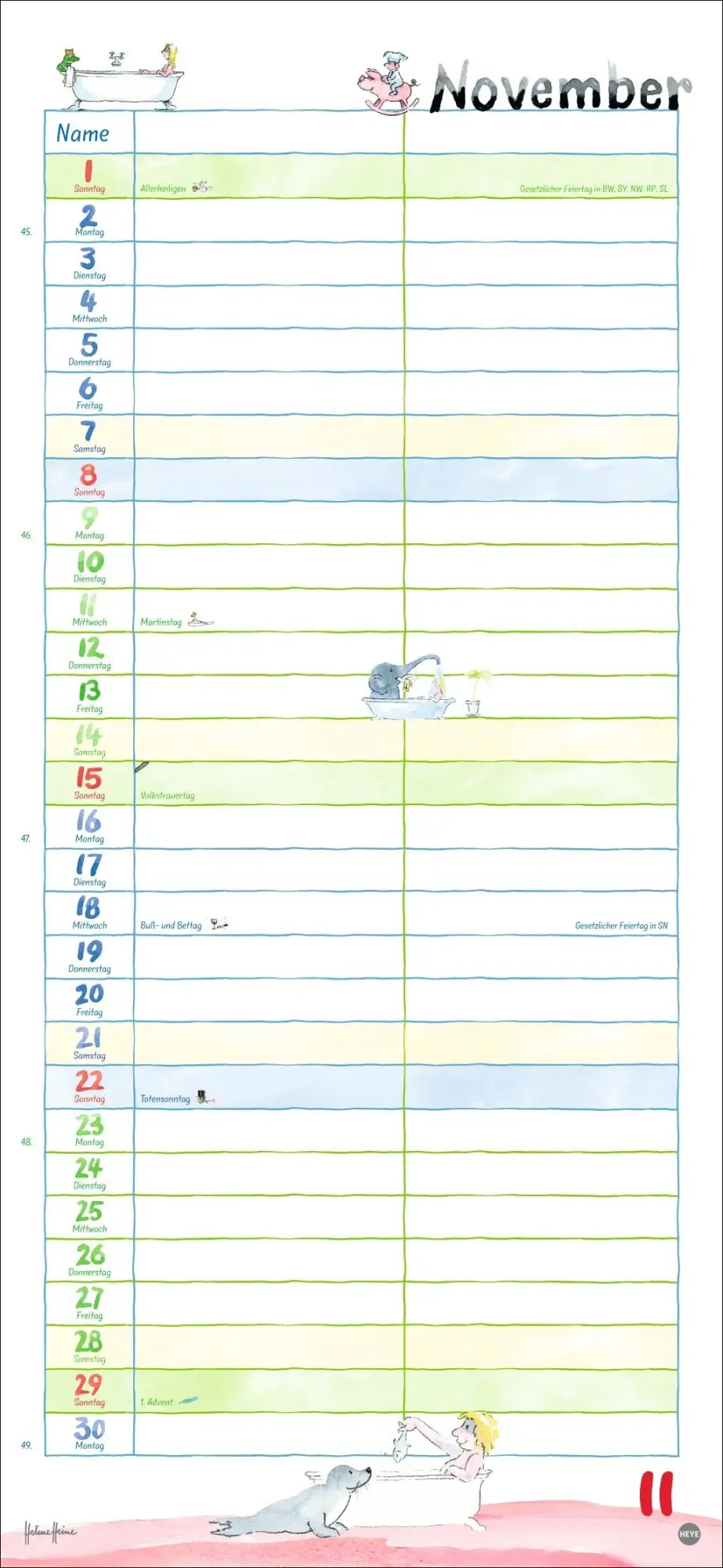 Bild: 9783756412365 | Helme Heine: Planer für zwei 2026 | Helme Heine | Kalender | 14 S.