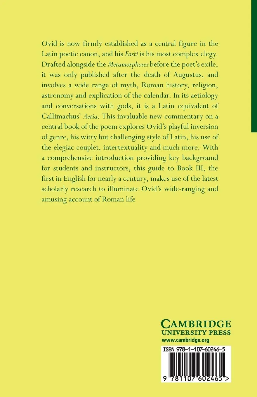 Rückseite: 9781107602465 | Ovid | Fasti Book 3 | S. J. Heyworth | Taschenbuch | Englisch | 2019