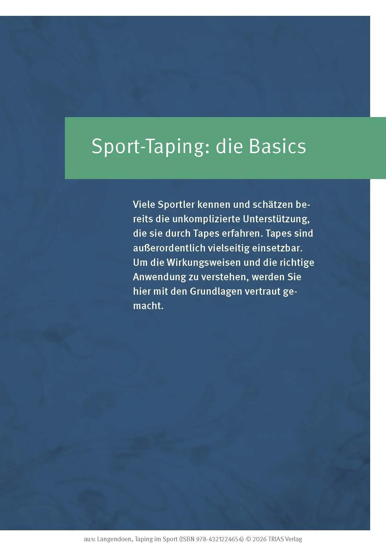 Bild: 9783432122465 | Taping im Sport | Soforthilfe bei Schmerzen und Verletzungen | Buch