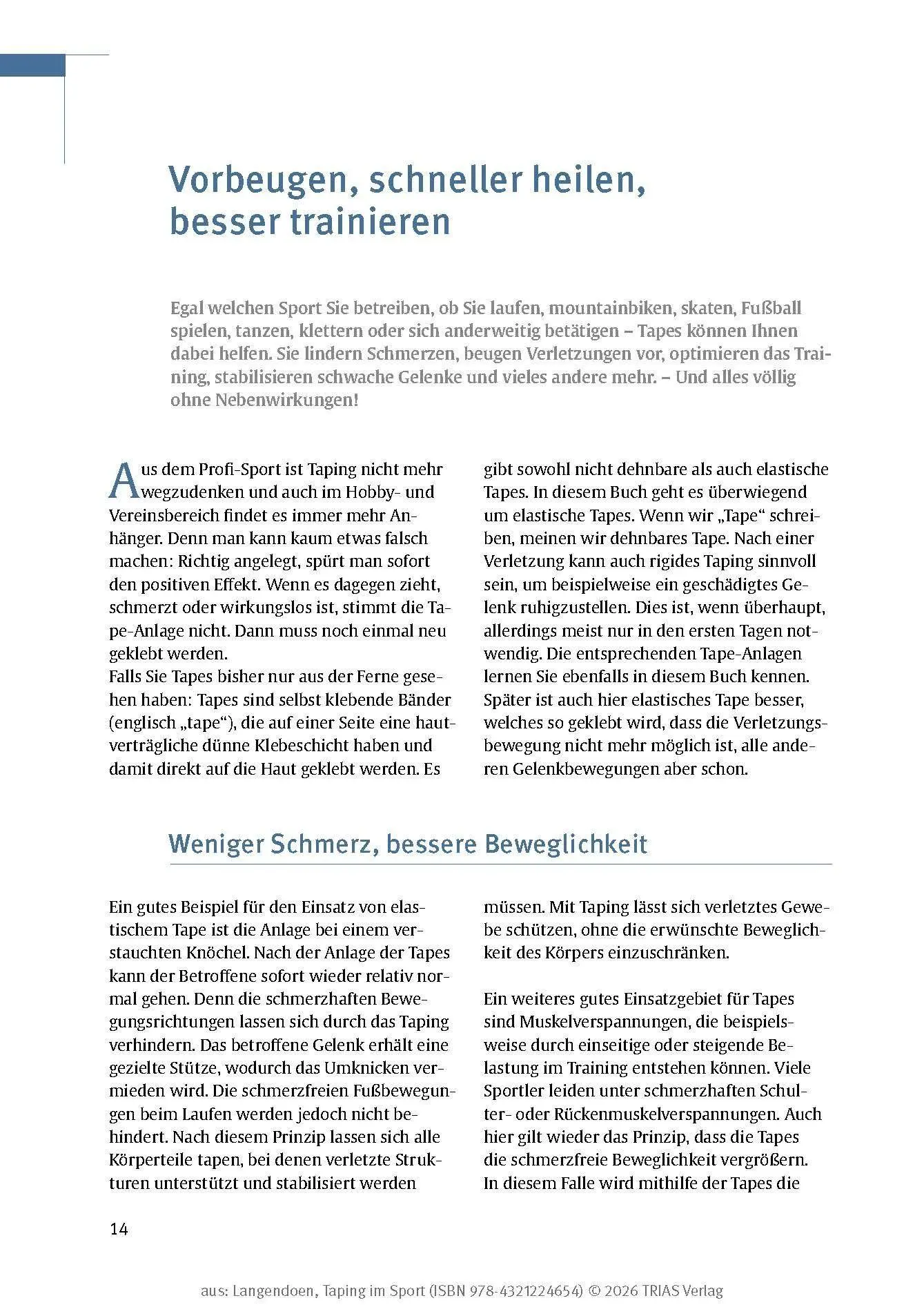 Bild: 9783432122465 | Taping im Sport | Soforthilfe bei Schmerzen und Verletzungen | Buch