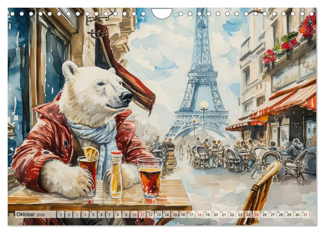 Bild: 9783457352465 | Eisbär Eik auf Europareise (Wandkalender 2026 DIN A4 quer),...