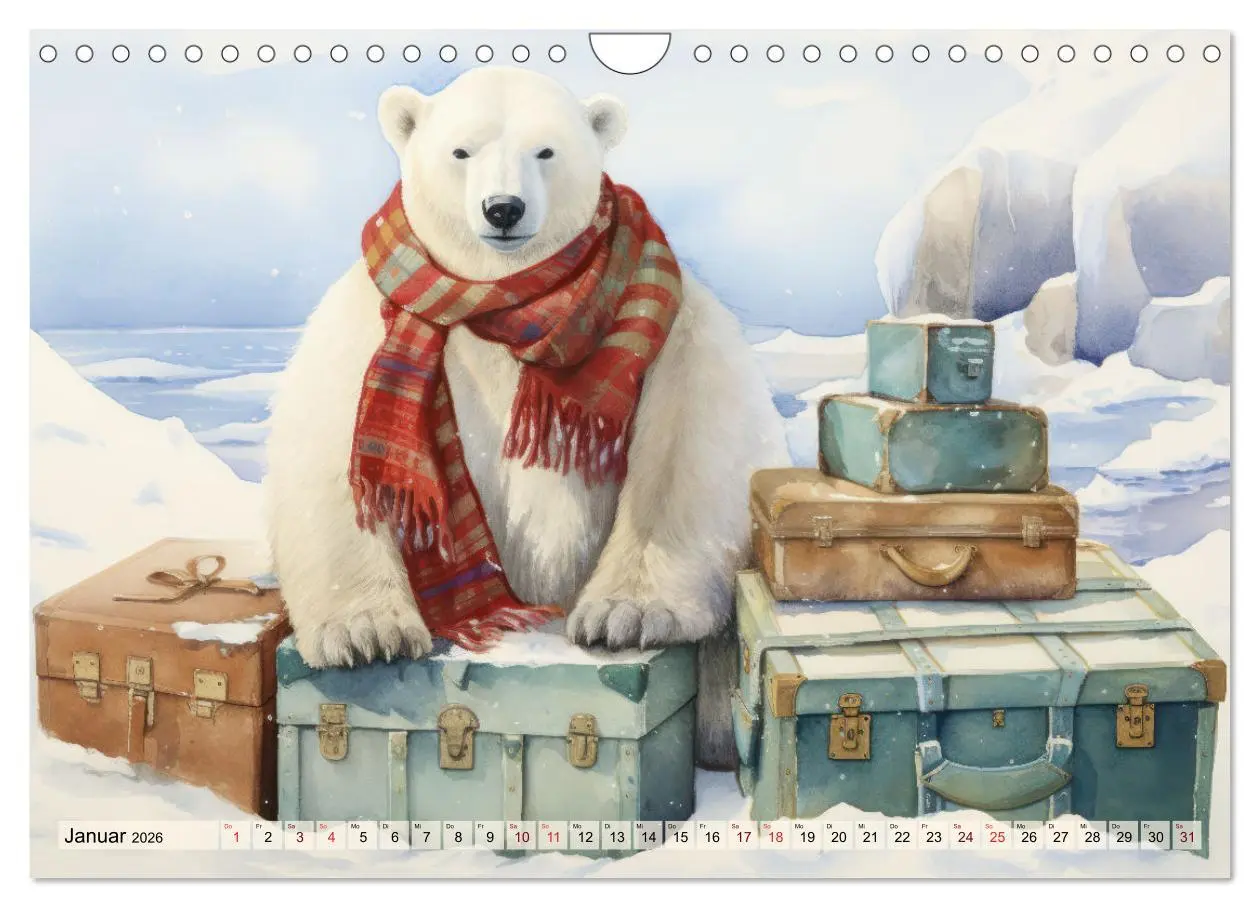 Bild: 9783457352465 | Eisbär Eik auf Europareise (Wandkalender 2026 DIN A4 quer),...