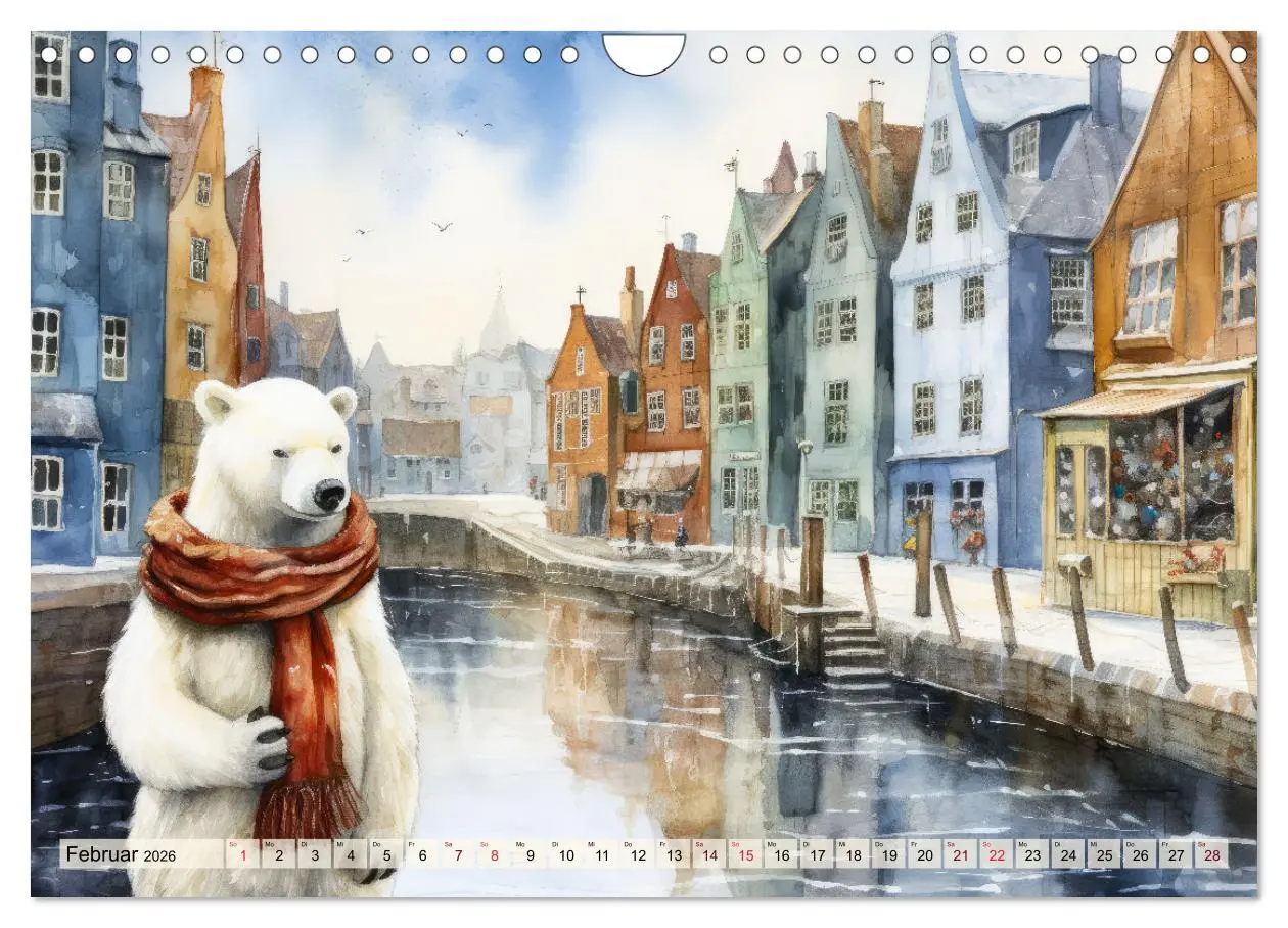 Bild: 9783457352465 | Eisbär Eik auf Europareise (Wandkalender 2026 DIN A4 quer),...