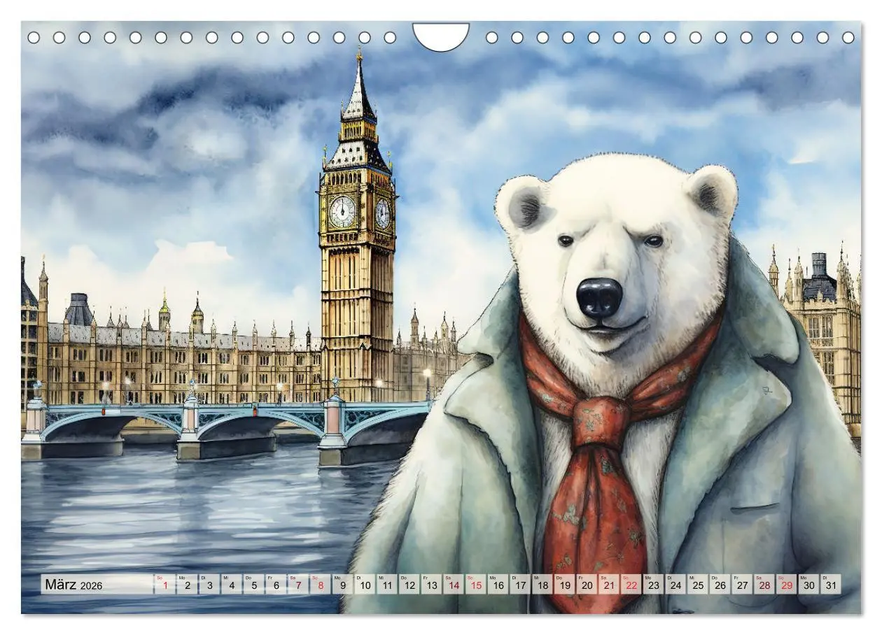 Bild: 9783457352465 | Eisbär Eik auf Europareise (Wandkalender 2026 DIN A4 quer),...