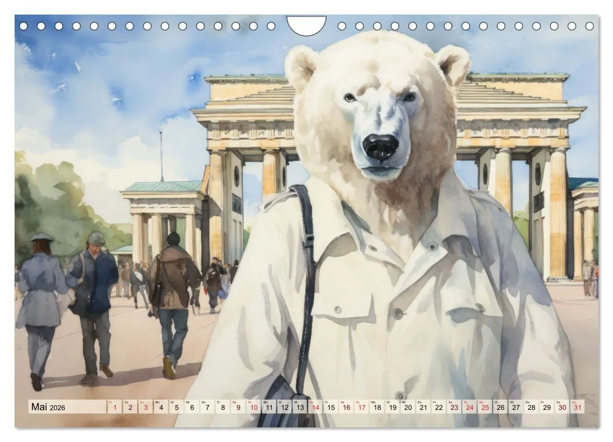 Bild: 9783457352465 | Eisbär Eik auf Europareise (Wandkalender 2026 DIN A4 quer),...