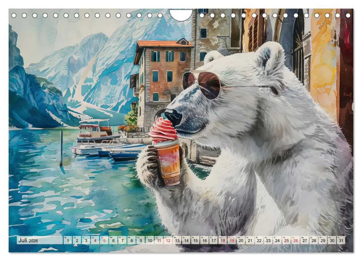 Bild: 9783457352465 | Eisbär Eik auf Europareise (Wandkalender 2026 DIN A4 quer),...