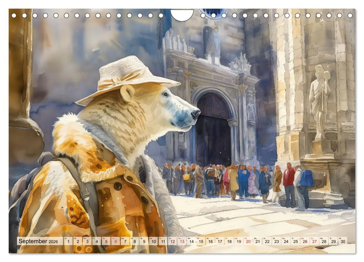 Bild: 9783457352465 | Eisbär Eik auf Europareise (Wandkalender 2026 DIN A4 quer),...