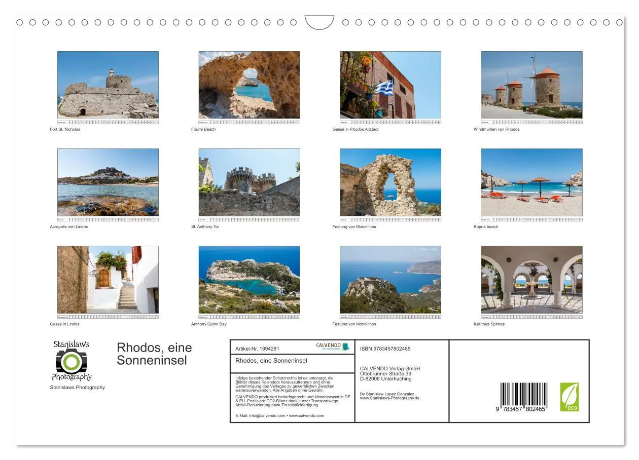 Bild: 9783457802465 | Rhodos, eine Sonneninsel (Wandkalender 2026 DIN A3 quer), CALVENDO...