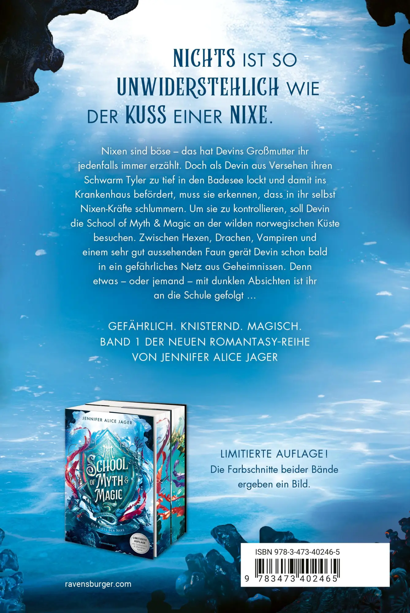 Rückseite: 9783473402465 | School of Myth &amp; Magic, Band 1 - Der Kuss der Nixe | Jager | Buch