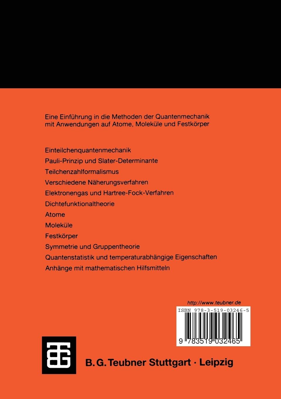 Rückseite: 9783519032465 | Quantenmechanik | Udo Scherz | Taschenbuch | 669 S. | Deutsch | 1999
