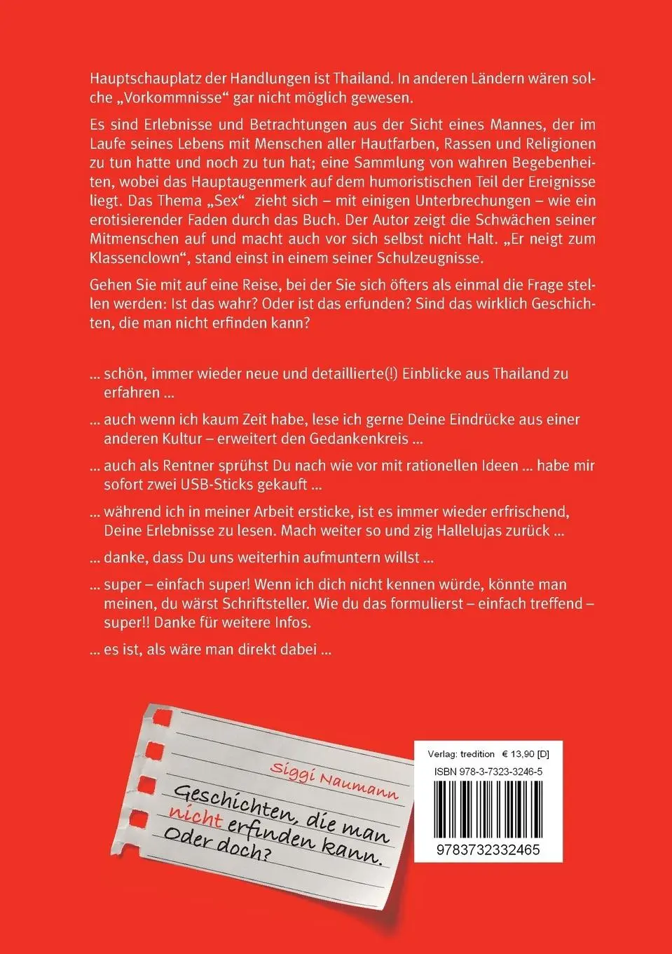 Rückseite: 9783732332465 | Geschichten, die man nicht erfinden kann. | Oder doch? | Siggi Naumann