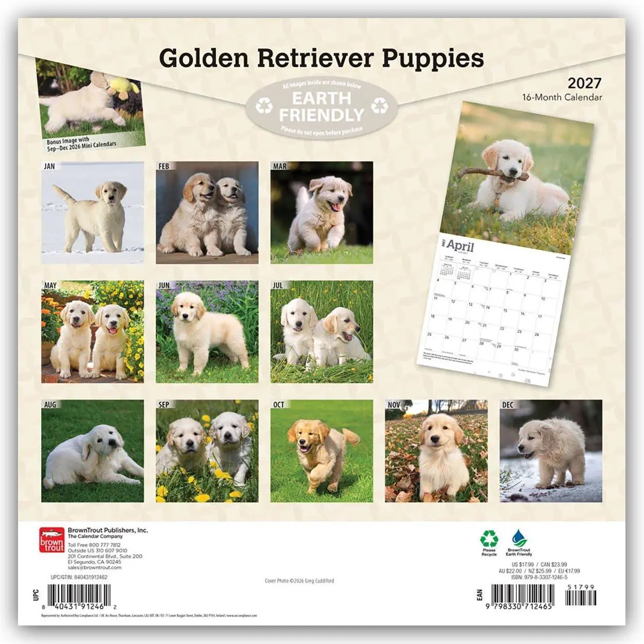 Rückseite: 9798330712465 | Golden Retriever Puppies - Golden Retriever Welpen 2027 -...