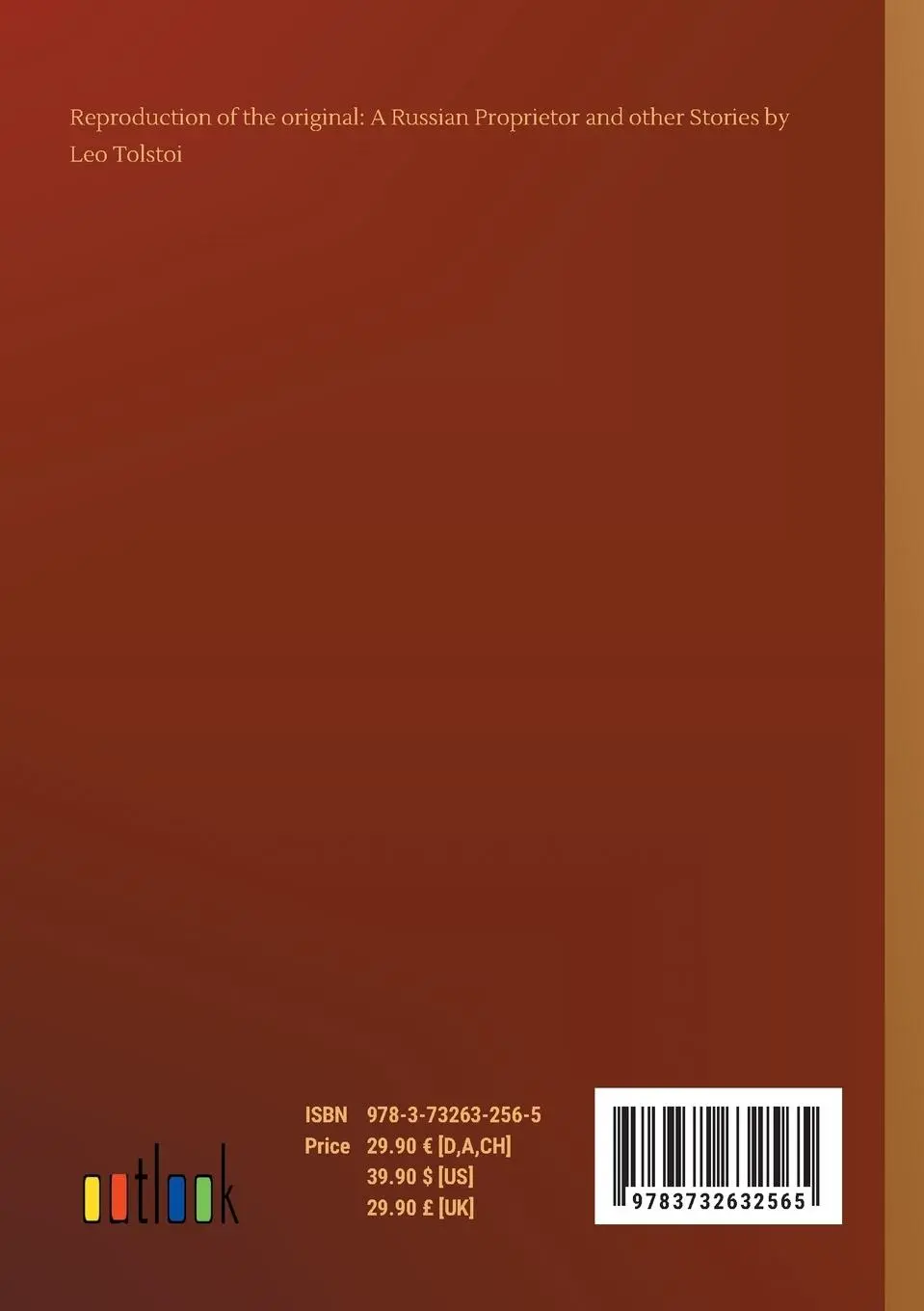 Rückseite: 9783732632565 | A Russian Proprietor and other Stories | Leo Tolstoi | Taschenbuch
