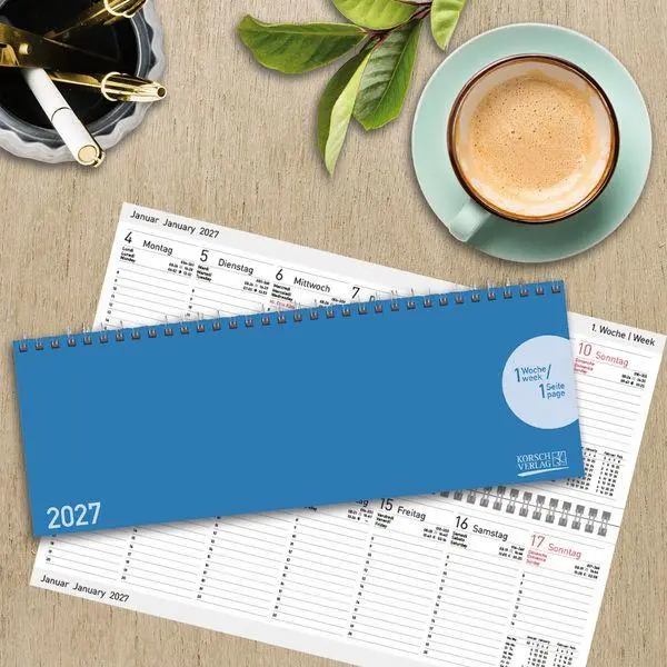 Bild: 9783819302565 | Tischquerkalender Classic Colourlux blau 2027 | Korsch Verlag | 64 S.